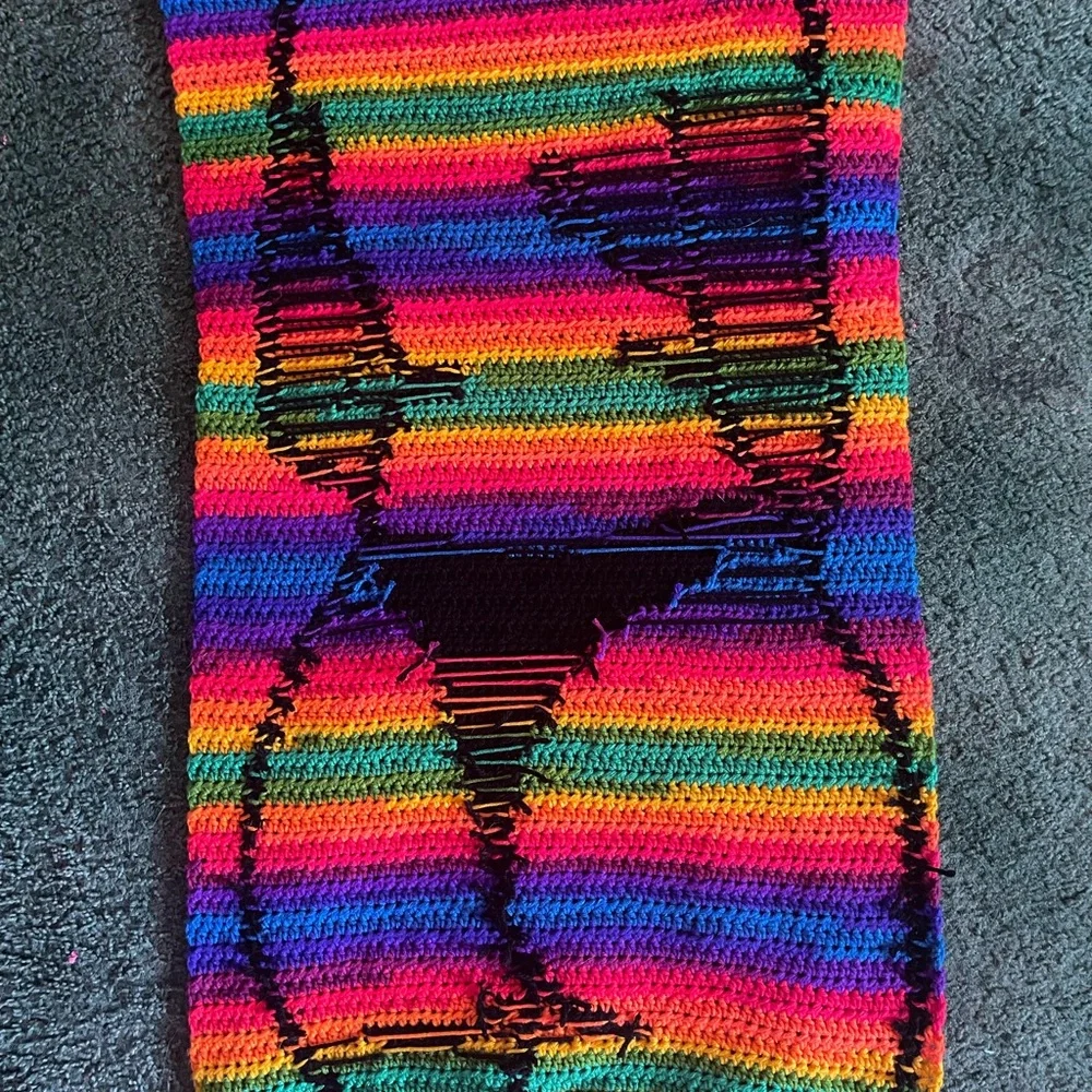 Colorful Crochet Wall Hanging 37in